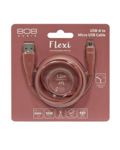 FLEXI Micro USB 充電傳輸線 1.2m粉