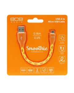 SMOOTHIE  Micro 充電傳輸線 18cm橘