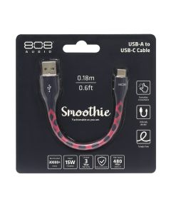 SMOOTHIE Type C 充電傳輸線 18cm藍